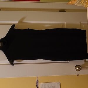 Uniqlo fine merino wool black sleeveless turtleneck dress